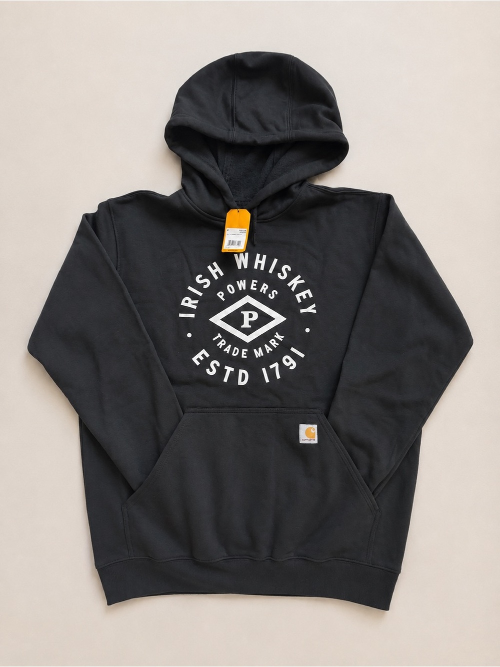 NWT Carhartt Loose Fit Irish Whiskey Graphic Hoodie Medium Black